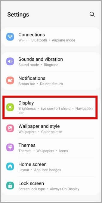 Display-Settings-on-Android-Phone 9 من أفضل الطرق لإصلاح تأخر لوحة مفاتيح Samsung في هواتف Galaxy