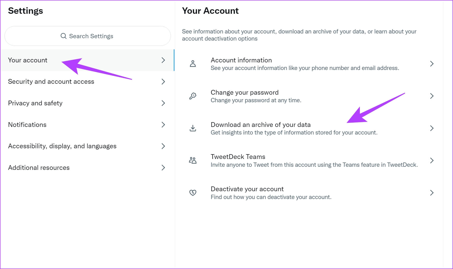 Download-an-Archive-of-your-data كيفية تنزيل أرشيف Twitter للحصول على سجل كامل لنشاطك