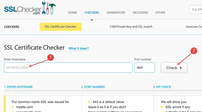 ERR-SLL-Protocol-SSL-Checker.jpg كيفية إصلاح ERR_SSL_PROTOCOL_ERROR في Windows