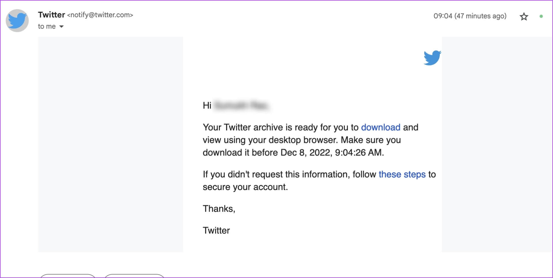Email كيفية تنزيل أرشيف Twitter للحصول على سجل كامل لنشاطك