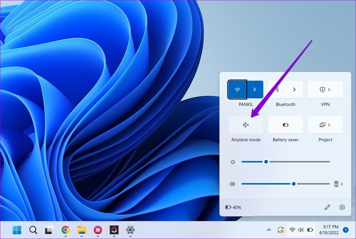 Enable-Airplane-Mode-on-Windows-11-1 أفضل 6 طرق لإصلاح جهاز Bluetooth مقترن ولكن غير متصل بنظام Windows 11