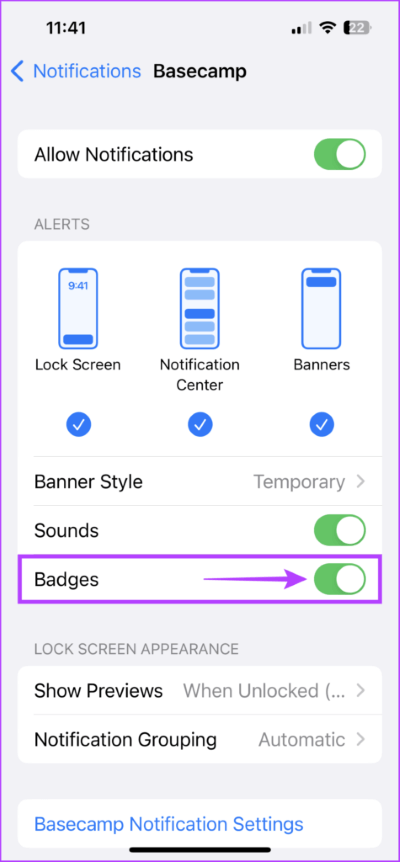 Enable-Badges-475x1024-1 أفضل 7 طرق لإصلاح عدم ظهور شارات الإشعار على iPhone