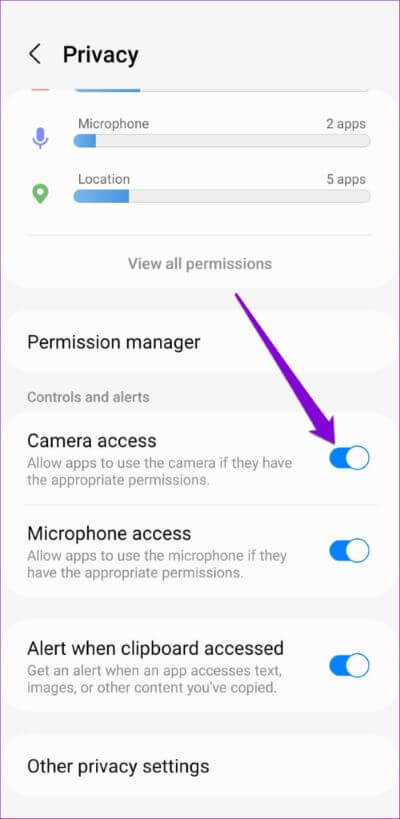 Enable-Camera-Access-Android-500x1024-1 أفضل 7 طرق لإصلاح عدم عمل كاميرا Facebook Messenger على Android و iPhone