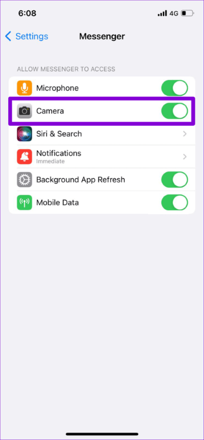 Enable-Camera-Access-for-Messenger-on-iPhone-474x1024-1 أفضل 7 طرق لإصلاح عدم عمل كاميرا Facebook Messenger على Android و iPhone