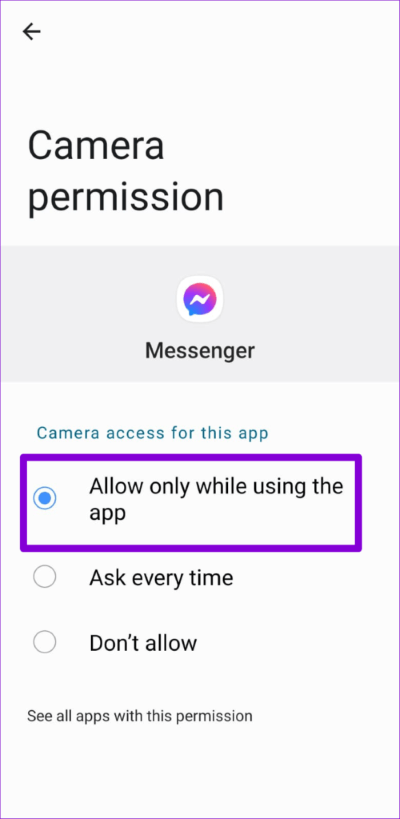 أفضل 7 طرق لإصلاح عدم عمل كاميرا Facebook Messenger على Android و iPhone - %categories
