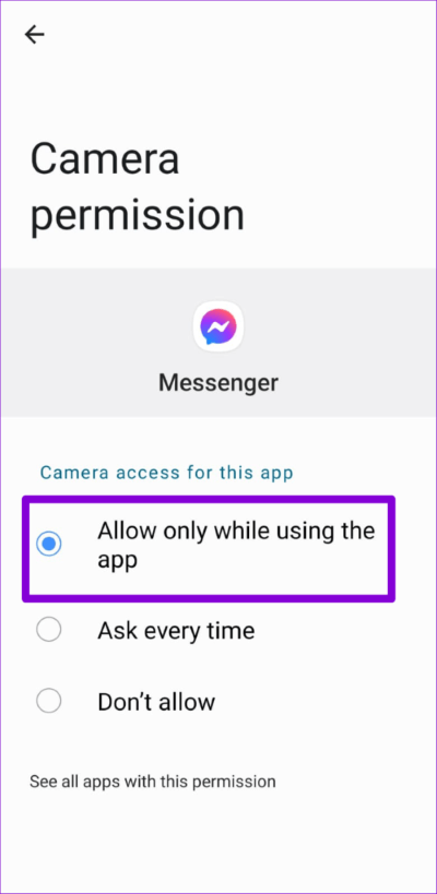 Enable-Camera-Permission-for-Messenger-Android-500x1024-1 أفضل 7 طرق لإصلاح عدم عمل كاميرا Facebook Messenger على Android و iPhone