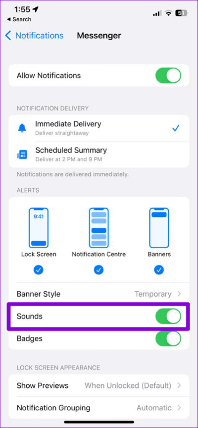 Enable-Messenger-Notification-Sounds-on-iPhone-474x1024-1 أفضل 7 طرق لإصلاح عدك عمل صوت الإشعار على Facebook Messenger