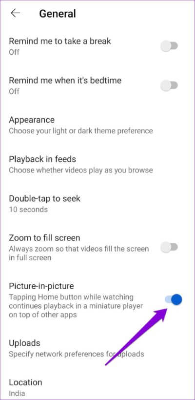 Enable-PiP-in-YouTube-500x1024-1 أفضل 6 طرق لإصلاح عدم عمل وضع الصورة في الصورة على Android