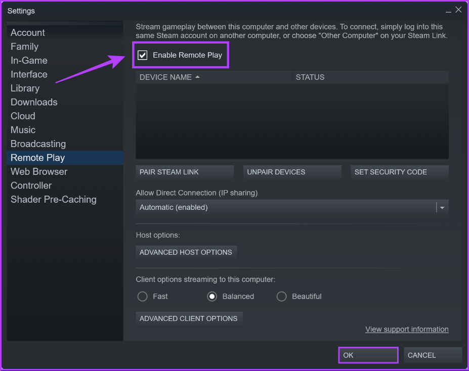 Enable-Remote-Play-Toggle-1 أفضل 6 طرق لإصلاح عدم عمل Steam Play Remote على Windows 11