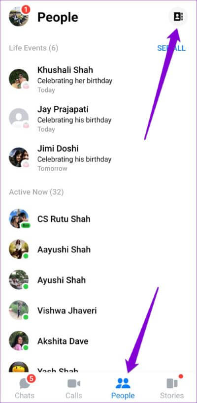 Facebook-Messenger-Contacts-500x1024-1 أفضل 7 طرق لإصلاح عدك عمل صوت الإشعار على Facebook Messenger