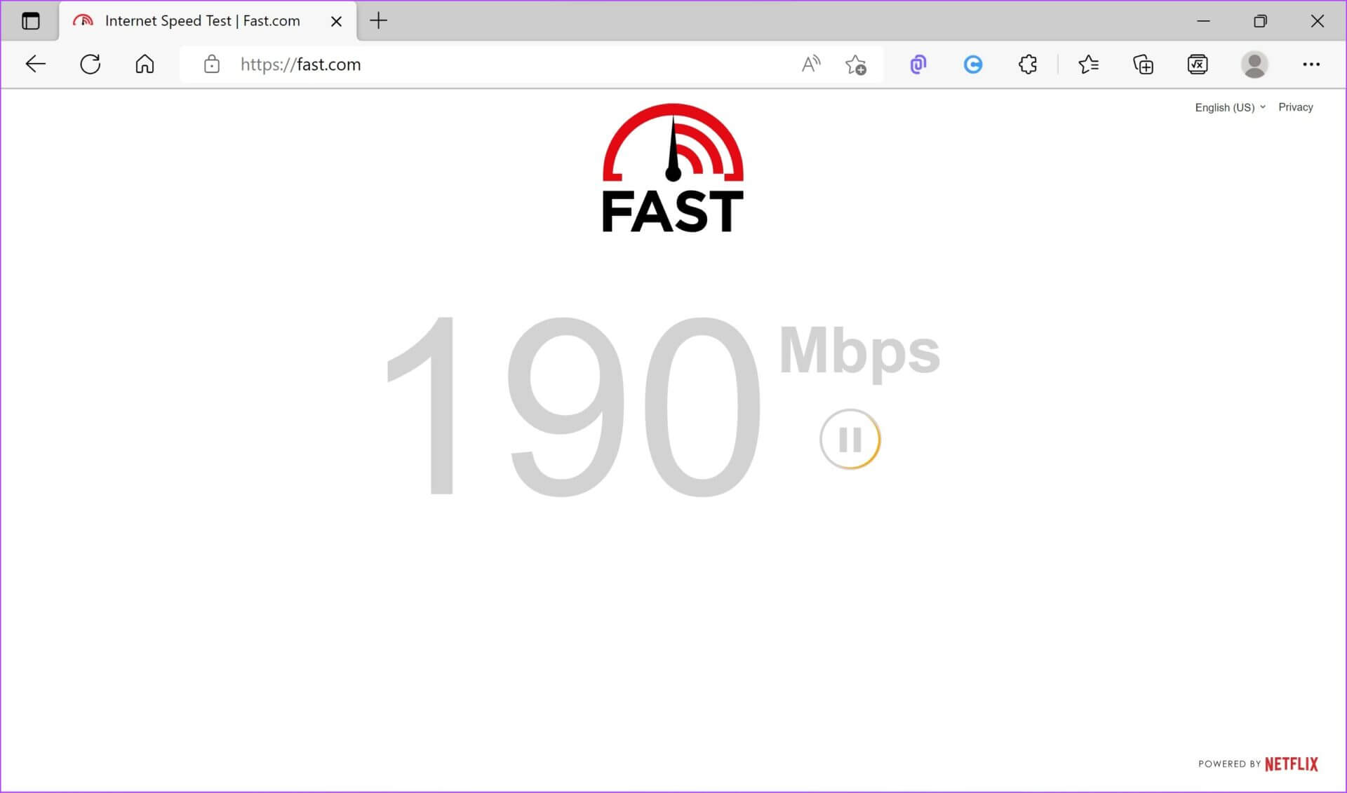 Fast.com-Internet-Speed-Check 10 طرق لإصلاح عدم تشغيل Amazon Prime Video بدقة عالية على المتصفح