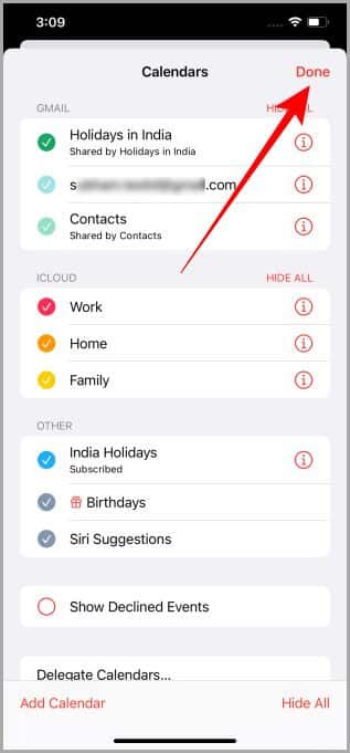 Finish-Adding-a-Google-Account-in-Calendar-app-on-iPhone 3 طرق لإضافة تقويم Google إلى iPhone