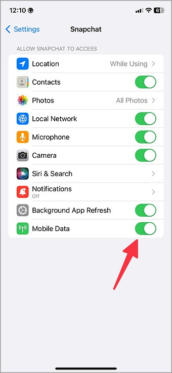 Fix-Snapchat-not-working-on-mobile-data-4 أفضل 9 طرق لإصلاح عدم عمل Snapchat على بيانات الجوال