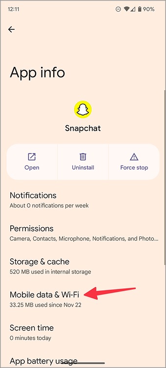 Fix-Snapchat-not-working-on-mobile-data-9 أفضل 9 طرق لإصلاح عدم عمل Snapchat على بيانات الجوال
