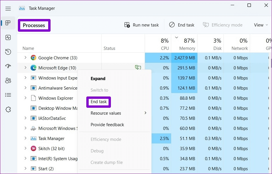 Force-Close-Edge-on-Windows-1 أفضل 8 طرق لإصلاح عدم فتح Microsoft Edge على Windows 11