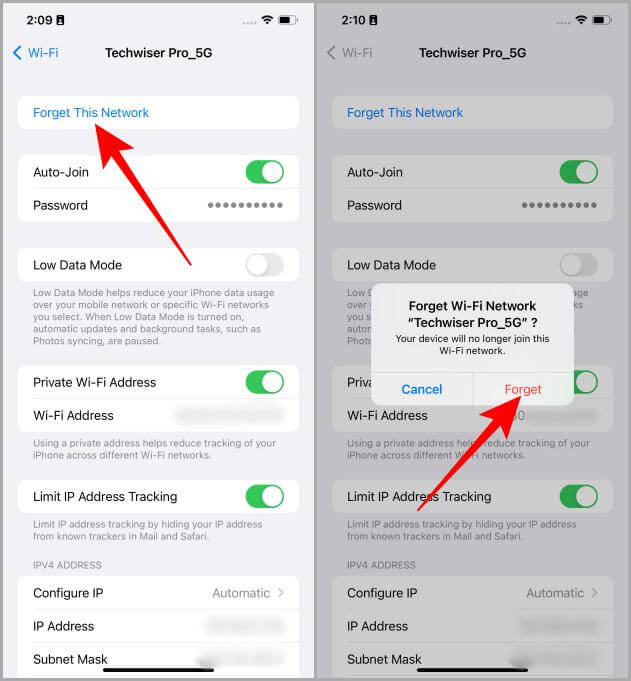 Forget-WiFi-Settings-iOS 5 طرق لإصلاح عدم اتصال iOS 16 بشبكة Wi-Fi