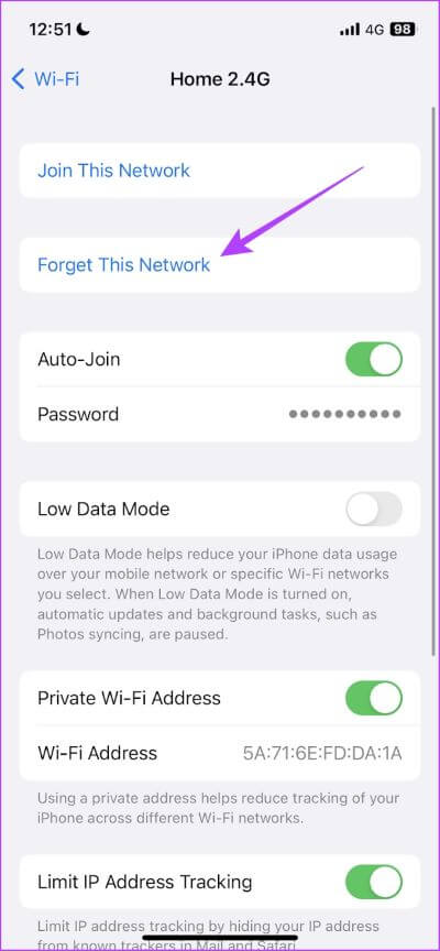Forget-this-netowrk 6 طرق لإصلاح عدم اتصال iPhone تلقائيًا بشبكة Wi-Fi