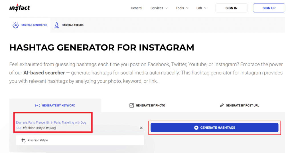 From-the-GENERATE-BY-KEYWORD-section-enter-the-desired-hashtags-and-click-on-GENERATE-HASHTAGS-1024x536-1 كيفية البحث عن علامات التصنيف (الهاشتاج) المتعددة على Instagram