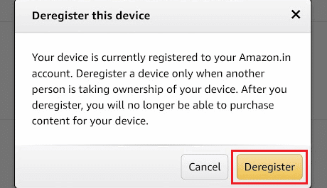 From-the-ensuing-popup-tap-on-Deregister كيفية إلغاء تسجيل جهاز Amazon