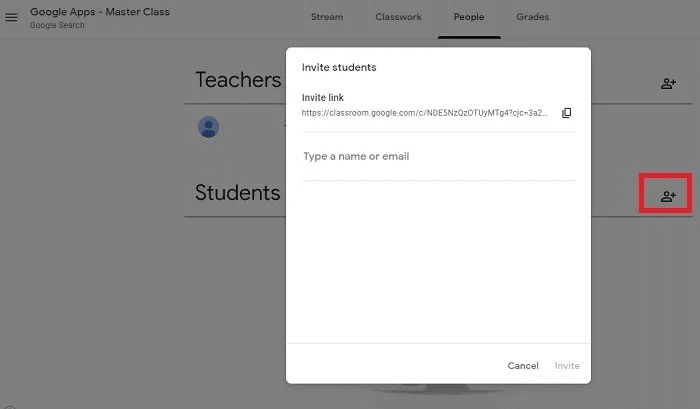 Google-Classroom-Invite-Students.jpg أفضل النصائح والبرامج التعليمية لـ Google Classroom