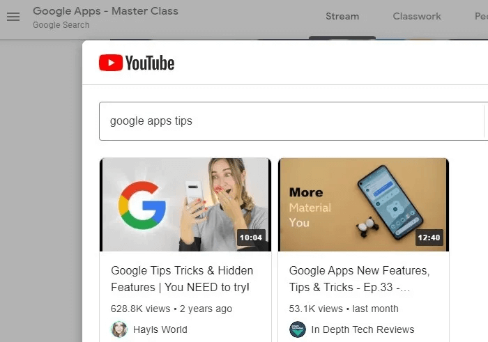 Google-Classroom-Search-YouTubejpg.jpg أفضل النصائح والبرامج التعليمية لـ Google Classroom