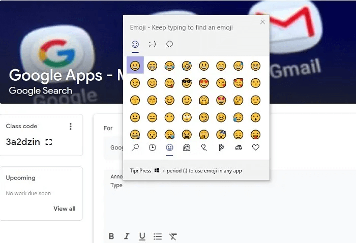Google-Classroom-Windows-Emoji.jpg أفضل النصائح والبرامج التعليمية لـ Google Classroom