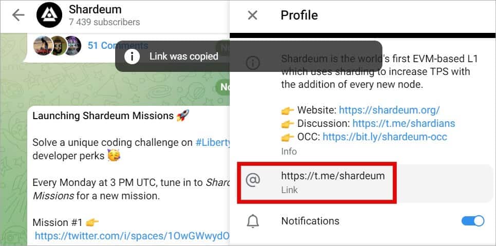 How-to-Copy-Telegram-Profile-link-14 كيفية نسخ ملف تعريف Telegram ، المجموعة ، القناة ، روابط الرسائل