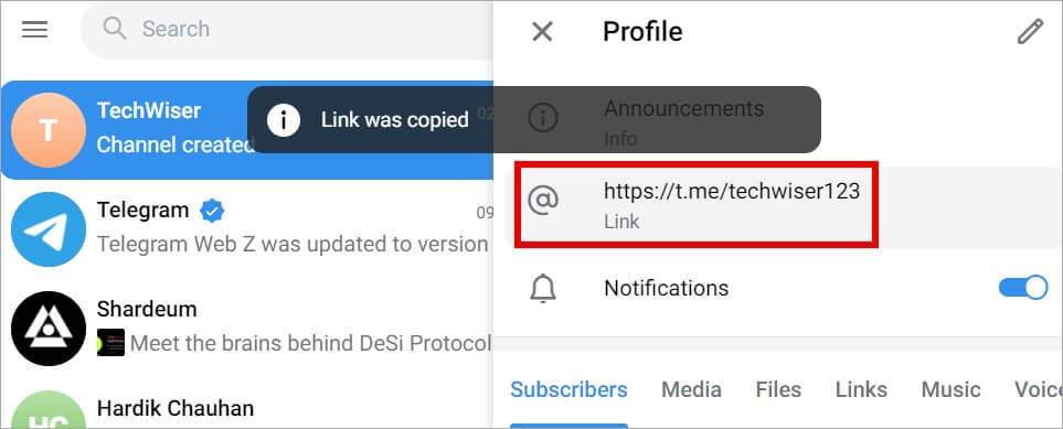 How-to-Copy-Telegram-Profile-link-18 كيفية نسخ ملف تعريف Telegram ، المجموعة ، القناة ، روابط الرسائل