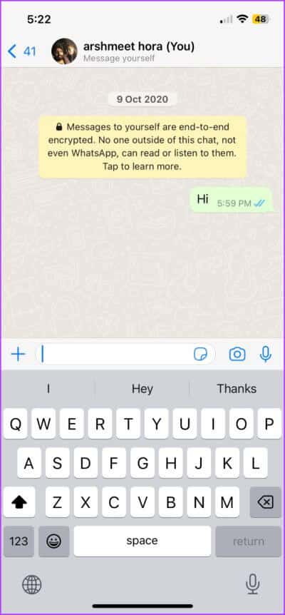 How-to-Send-a-Message-Yourself-on-WhatsApp-4-713x1536-1 كيف تراسل نفسك على WhatsApp من iPhone و Android و الويب و سطح المكتب