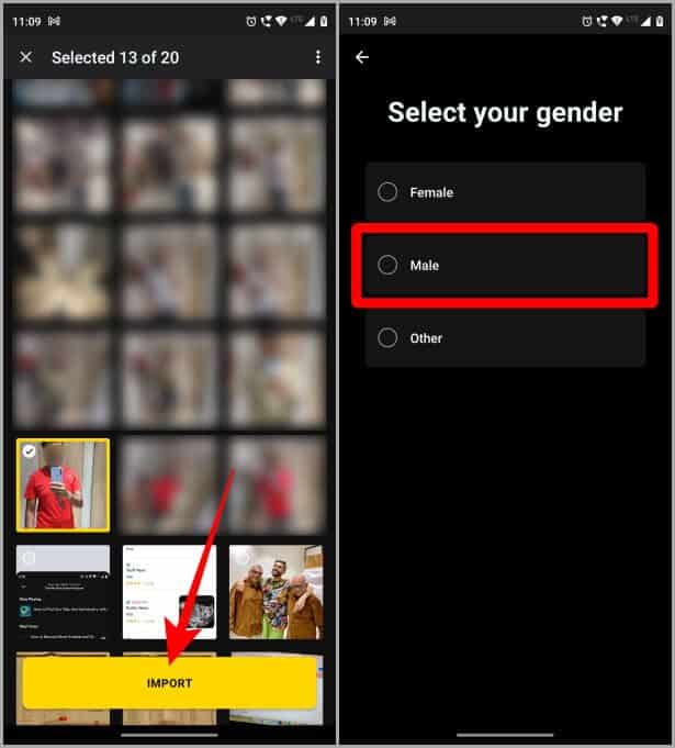 Importing-your-Selfies-to-Lensa-AI-on-Android كيفية استخدام Lensa AI لإنشاء صورة رمزية