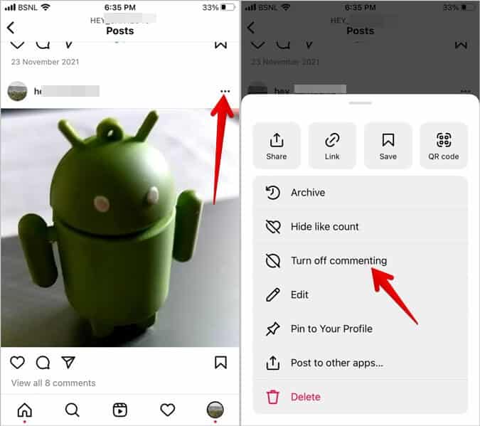 Instagram-Post-Turn-off-comments-Old-Posts كيفية إيقاف تشغيل التعليقات على منشورات أو البث المباشر أو الإعلانات أو الفيديو على Instagram