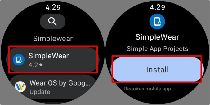 Installing-SimpleWear-app-on-Galaxy-Watch كيفية التحكم في هاتف Android الخاص بك باستخدام Galaxy Watch / WearOS