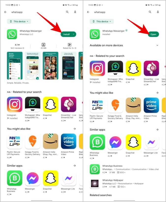 Installing-and-opening-WhatsApp-on-Android كيفية استخدام نفس حساب WhatsApp على هاتفين