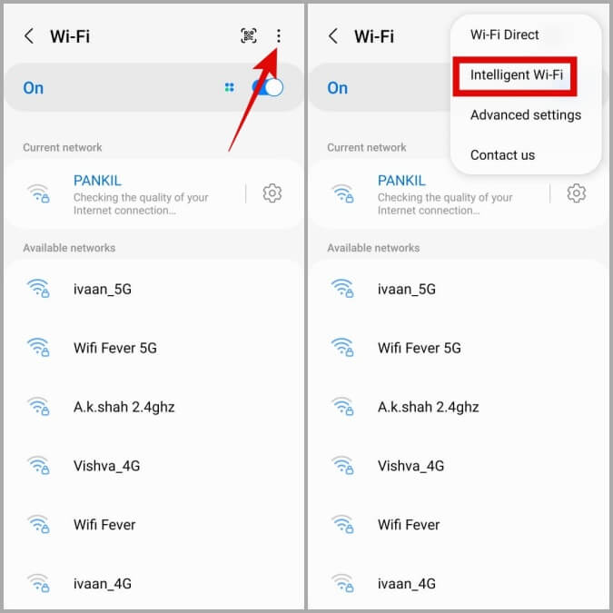 Intelligent-Wi-Fi-on-Android أفضل 6 طرق لإيقاف تشغيل Wi-Fi تلقائيًا على Android