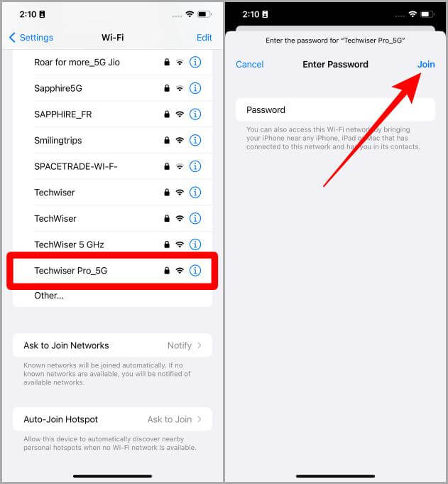 Joining-WiFi-Settings-iOS 5 طرق لإصلاح عدم اتصال iOS 16 بشبكة Wi-Fi