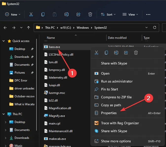 LSASS-Go-to-LSASS-file-properties-1.png ما هو lsass.exe ولماذا يستهلك ذاكرة الوصول العشوائي الخاصة بي؟