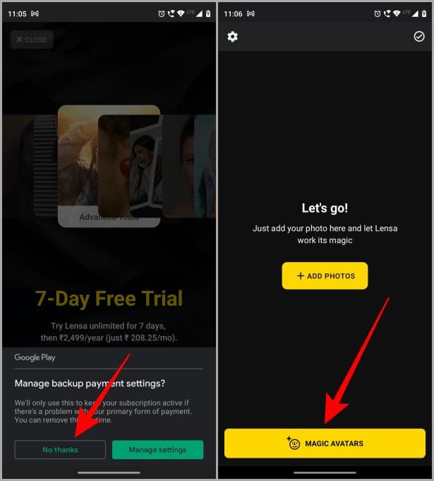 Lensa-AI-app-interface-on-Android كيفية استخدام Lensa AI لإنشاء صورة رمزية