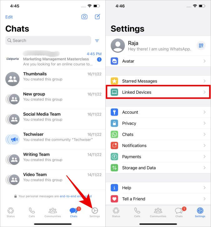 Linked-devices-option-on-iOS-WhatsAPP-1 كيفية استخدام نفس حساب WhatsApp على هاتفين