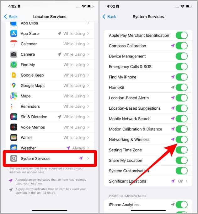 Location-Services-Settings-iOS 5 طرق لإصلاح عدم اتصال iOS 16 بشبكة Wi-Fi