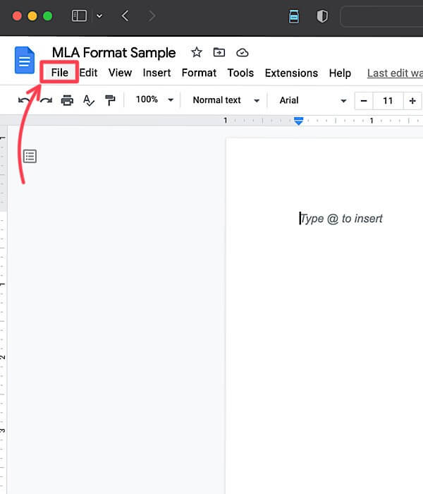 MLA-file كيفية الكتابة بتنسيق MLA في مستندات Google