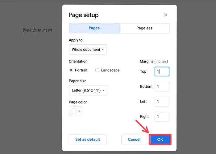 MLA-margins-ok كيفية الكتابة بتنسيق MLA في مستندات Google