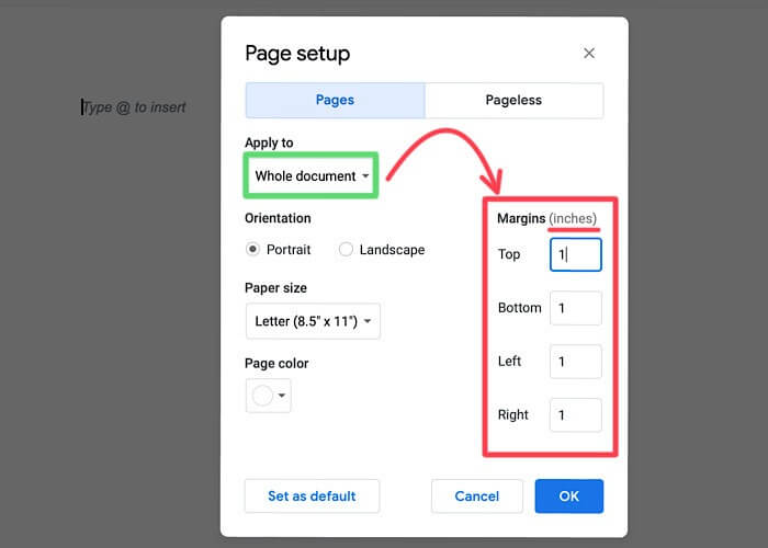 MLA-margins كيفية الكتابة بتنسيق MLA في مستندات Google