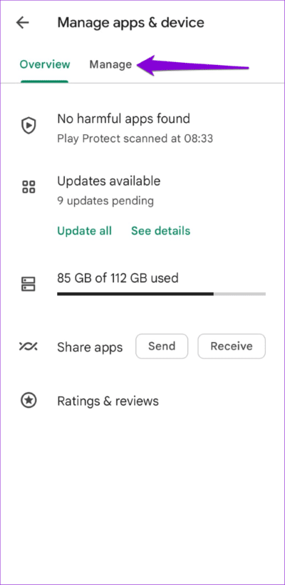 Manage-Apps-via-Play-Store-500x1024-1 كيفية عرض وإدارة تطبيقاتك التي تم تنزيلها مسبقًا على Android و iPhone