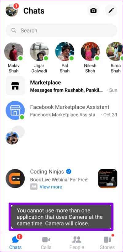 Messenger-App-Camera-Error-500x1024-1 أفضل 7 طرق لإصلاح عدم عمل كاميرا Facebook Messenger على Android و iPhone