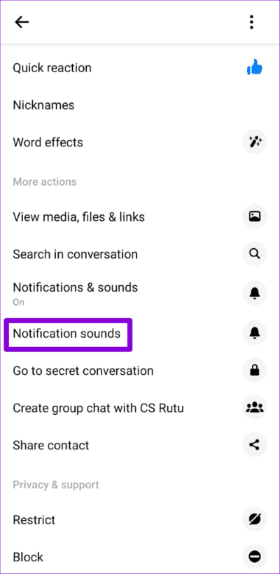 Messenger-Notification-Sound-Settings-for-a-Person-500x1024-1 أفضل 7 طرق لإصلاح عدك عمل صوت الإشعار على Facebook Messenger