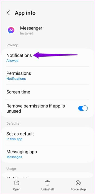 Messenger-Notifications-on-Android-500x1024-1 أفضل 7 طرق لإصلاح عدك عمل صوت الإشعار على Facebook Messenger