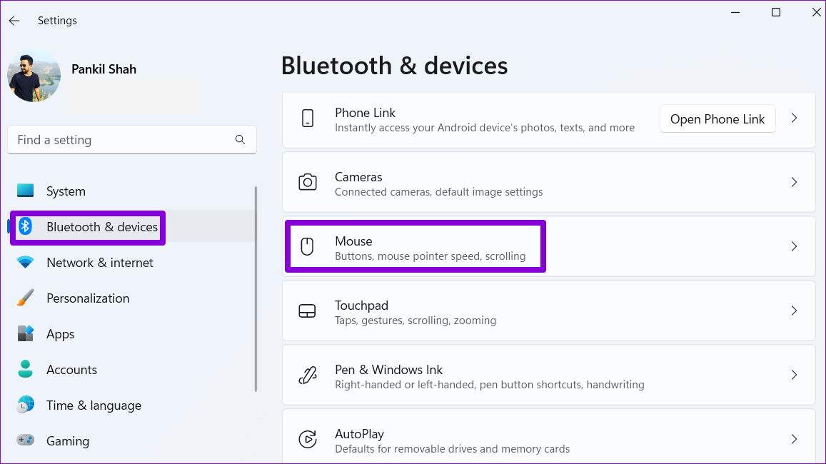 Mouse-Settings-in-Windows-11 أفضل 6 طرق لإصلاح استمرار التمرير تلقائي للماوس على Windows 10 و Windows 11