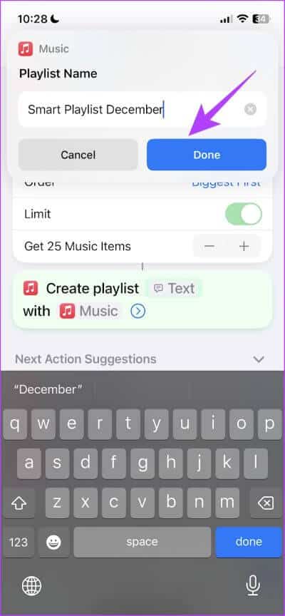 Name-your-Playlist كيفية عمل قائمة تشغيل على Apple Music وفرزها على iPhone