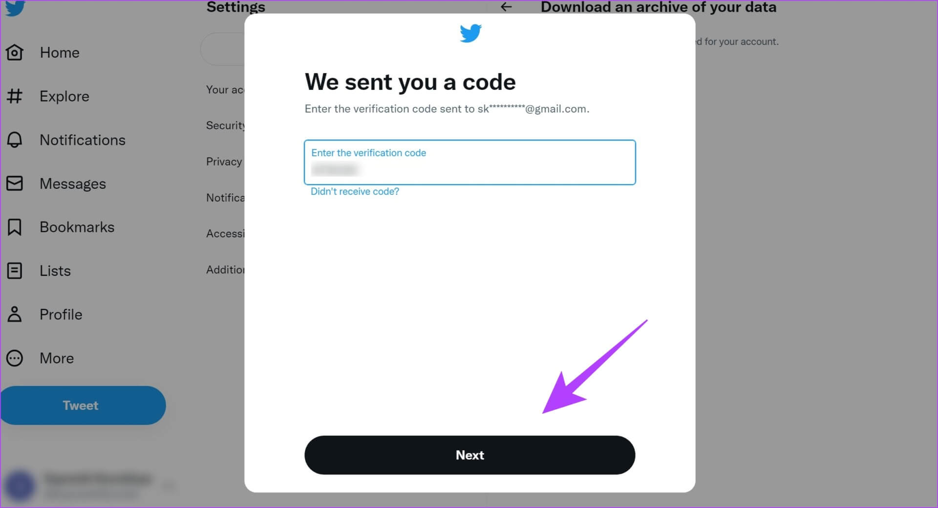 Next-2 كيفية تنزيل أرشيف Twitter للحصول على سجل كامل لنشاطك