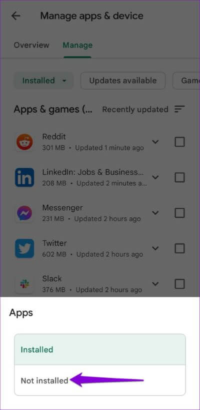 Not-Installed-Apps-on-Android-500x1024-1 كيفية عرض وإدارة تطبيقاتك التي تم تنزيلها مسبقًا على Android و iPhone
